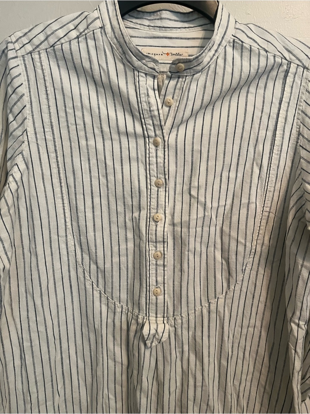 Imogene + Willie Pinstriped Cotton Shirt Dress Sz 2 USA Made Coastal Cowgirl - Picture 4 of 12
